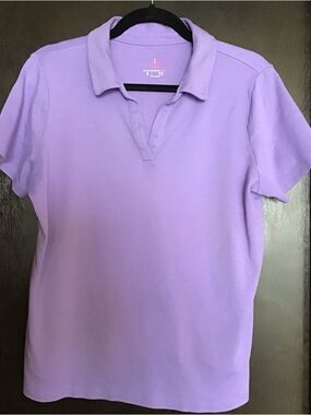 Isaac Mizrahi Lilac Short-Sleeve Polo